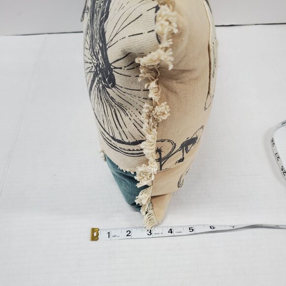 Decorative Primitives By Kathy Beach Day Bicycle Throw Pillow 19" X 12" Cotton & - Picture 5 of 6